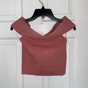 Express womens off the shoulder cropped shirt